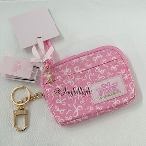 NEW PINK X LoveShackFancy Zip Cardcase in Tossed Bows